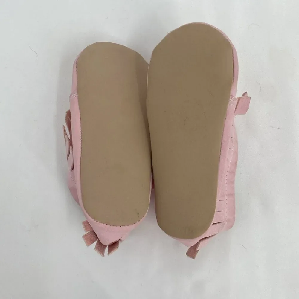 Old navy pink moccasins soft sole shoes baby 18-24 months